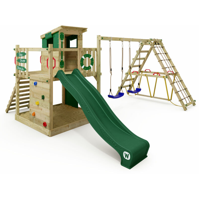 foto del prodotto wickey parco giochi smart surf con scivolo e struttura per arrampicata verde