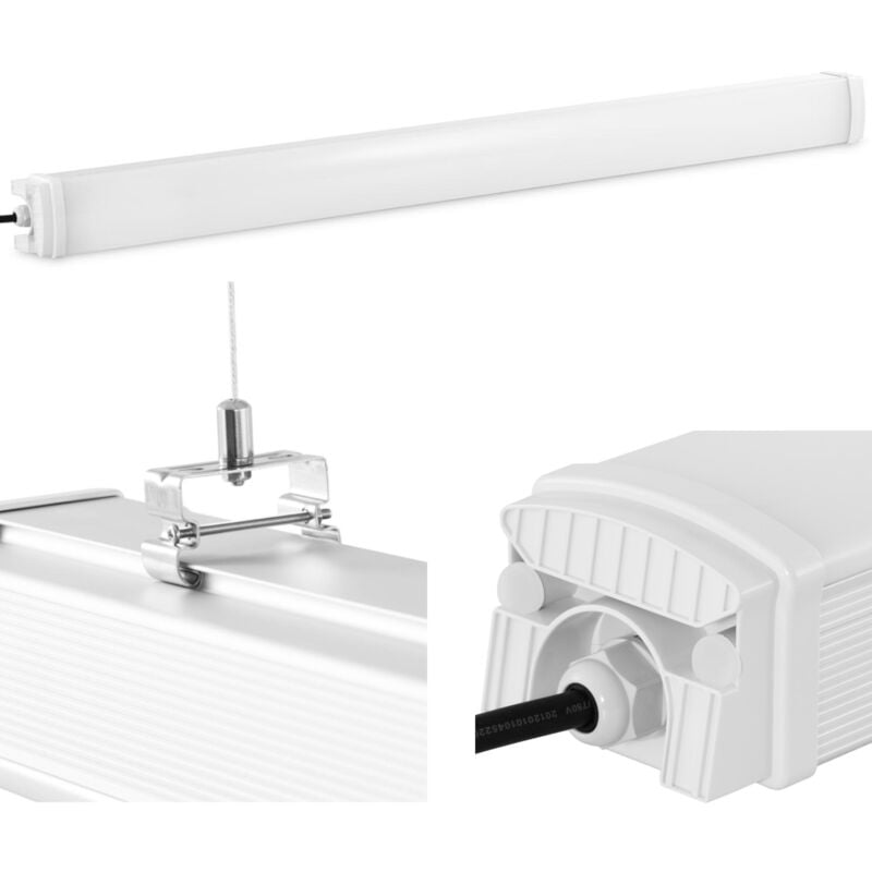 foto del prodotto wiesenfield lampada led ermetica impermeabile per magazzino pollaio ip65 4400 lm 120 cm 40 w