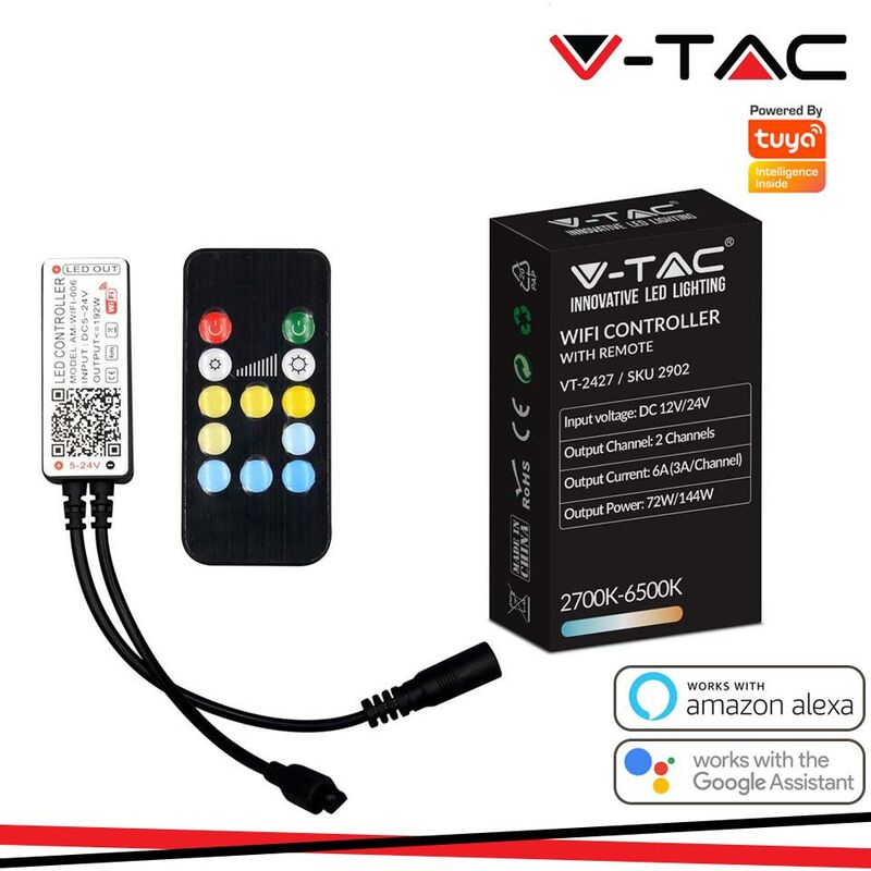 foto del prodotto wifi controller con telecomando 3 in 1 rgb 24 buttons