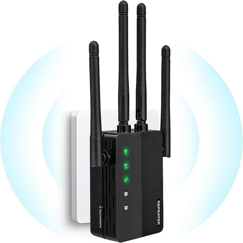 foto del prodotto wifi extender 2023 1200mbps amplificatore wireless portata fino a 9500 piedi quadrati e 35 dispositivi, amplificatore di segnale ripetitore con porta