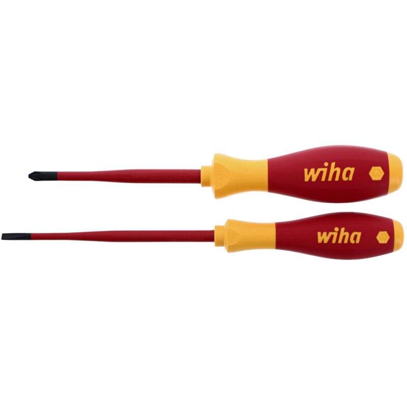 foto del prodotto wiha 32189 set di 2 cacciaviti isolati slim no.2 e 4.5