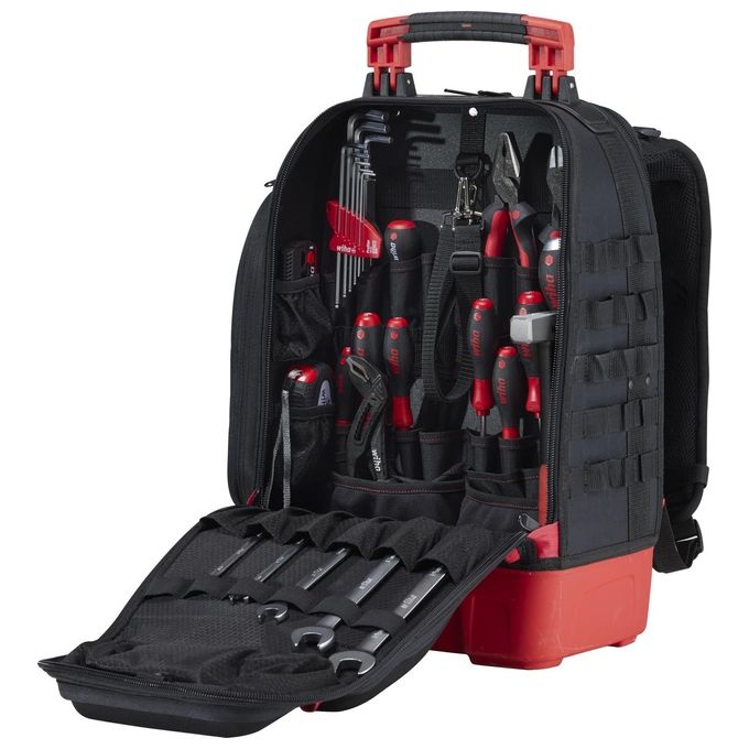 foto del prodotto wiha 45529 cassetta per attrezzi nero, rosso