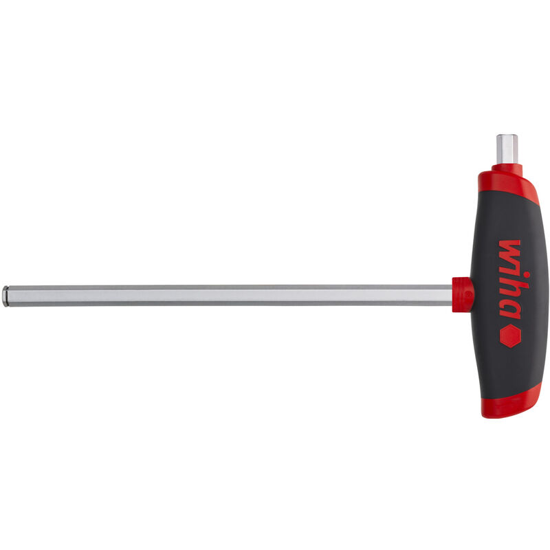 foto del prodotto wiha chiave a brugola con impugnatura a t comfortgrip testa esagonale magicring con lama laterale, cromatura opaca 3.0 mm 45440 