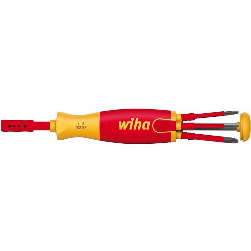 foto del prodotto wiha giravite con magazzino porta inserti isolati liftup electric torx , con 6 slimbit 41158 