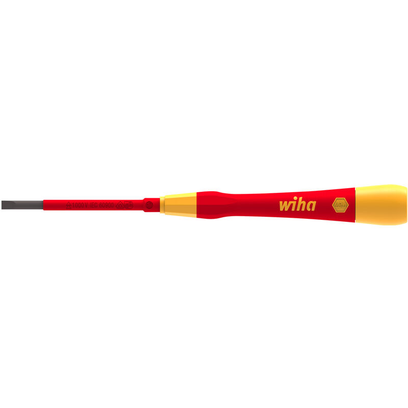 foto del prodotto wiha giravite di precisione picofinish electric a taglio 3.5 mm x 65 mm 42471 