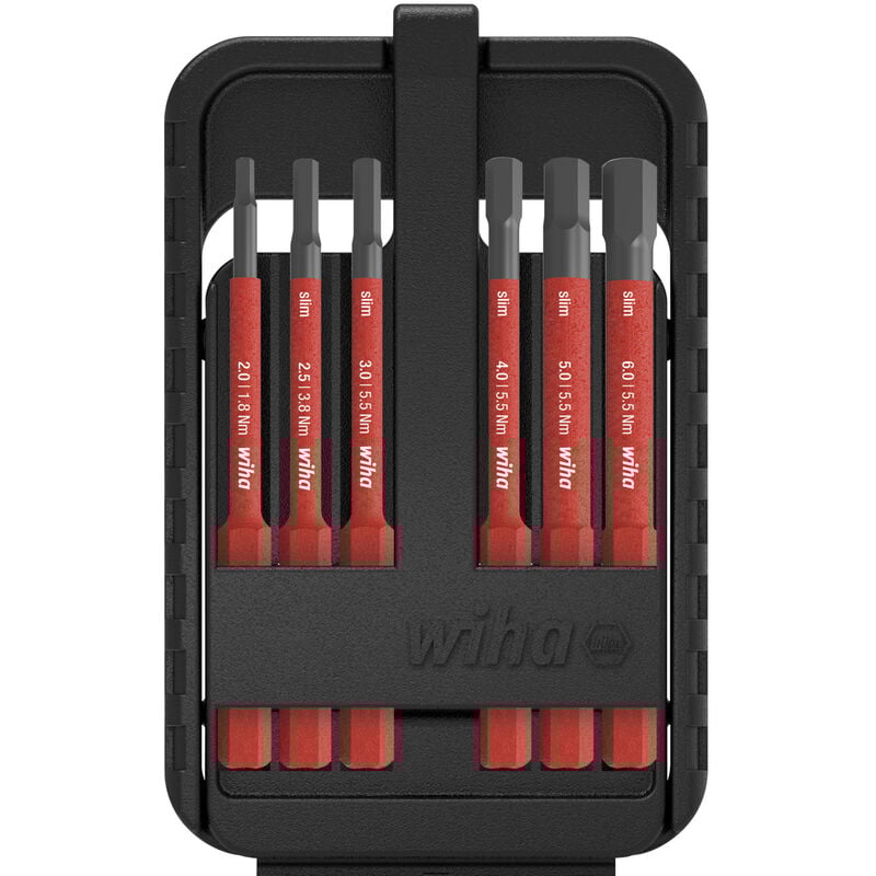 foto del prodotto wiha inserto set slimbit electric esagonale 7 pz. con custodia slimbit 43156 