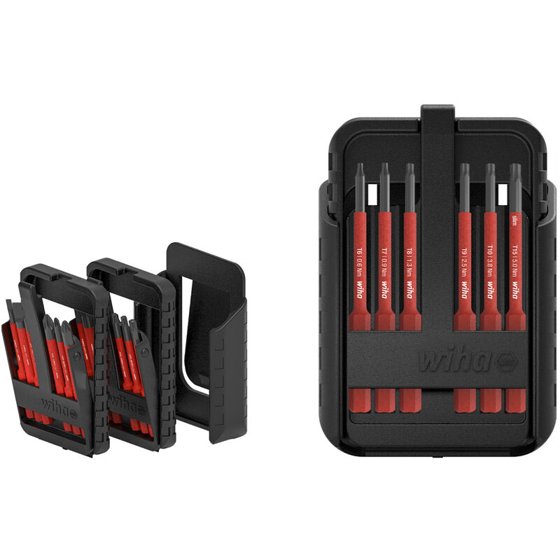 foto del prodotto wiha inserto set slimbit electric torx , torx plus 12 pz. con supporto da cintura 43161 