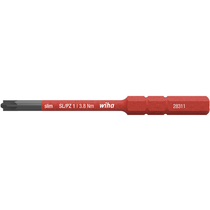 foto del prodotto wiha inserto slimbit electric positivo negativo pozidriv sl pz1 x 75 mm 34589 