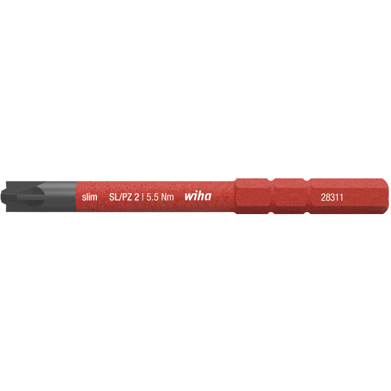 foto del prodotto wiha inserto slimbit electric positivo negativo pozidriv sl pz2 x 75 mm 34590 