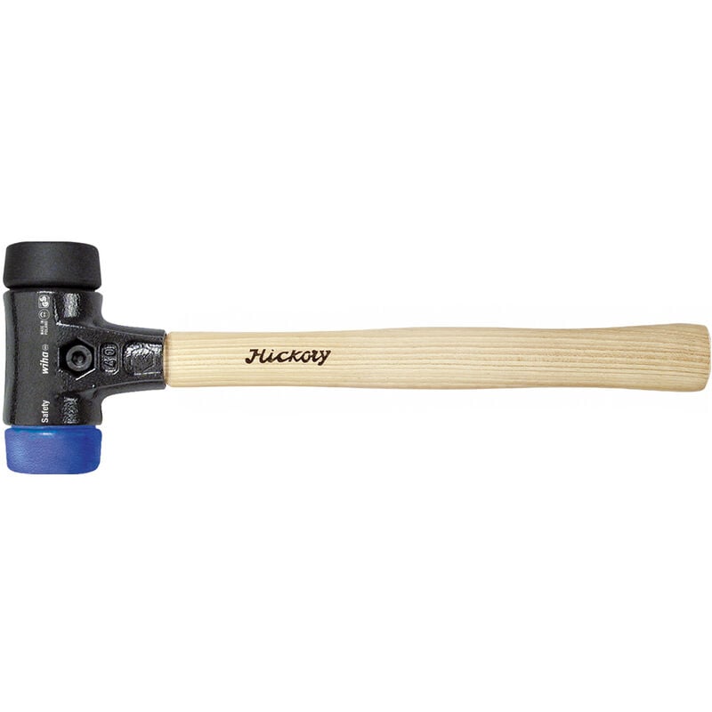 foto del prodotto wiha mazzuola safety morbida semimorbida con manico di hickory, testa battente rotonda 30, 290 mm 26649 