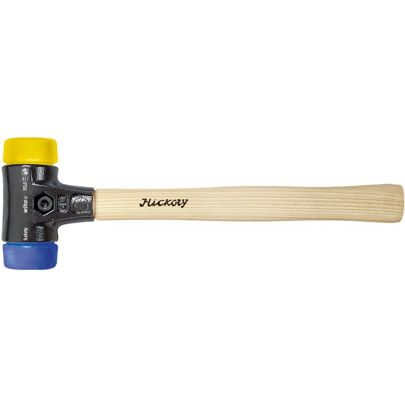 foto del prodotto wiha mazzuola safety, semimorbida dura con manico di hickory, testa battente rotonda 30, 290 mm 26653 