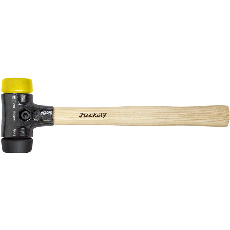 foto del prodotto wiha mazzuola safety, semimorbida semidura con manico di hickory, testa battente rotonda 30, 290 mm 26434 