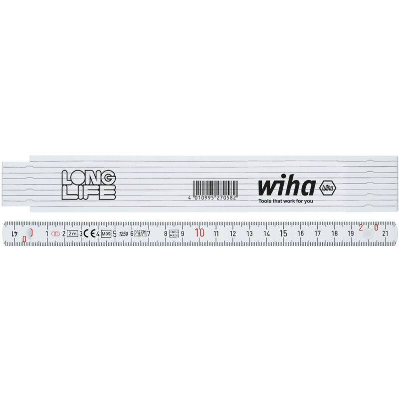 foto del prodotto wiha metro a stecche longlife, 2 m metrico, 10 stecche 15 mm 27057 