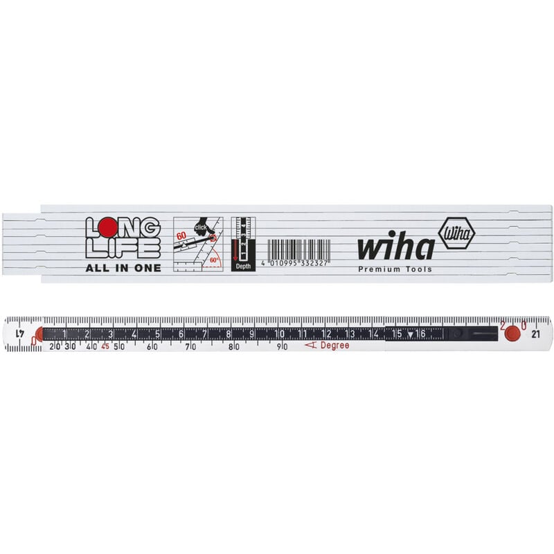 foto del prodotto wiha metro a stecche longlife all in one, 2 m metrico, 10 stecche 15 mm 33232 