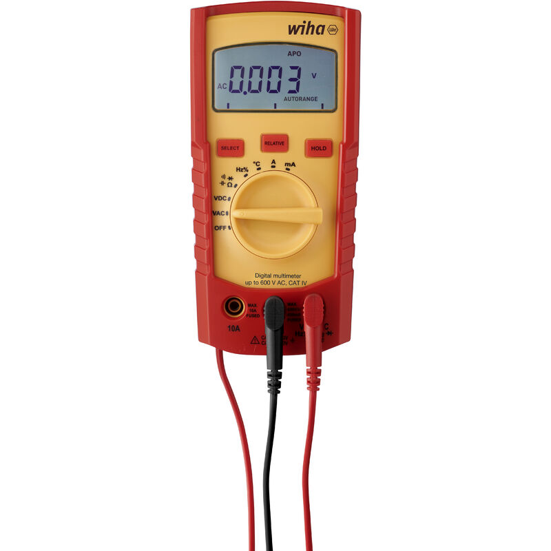 foto del prodotto wiha multimetro digitale fino a 600 v ac, cat iv incl. 2 pile aaa 45218 