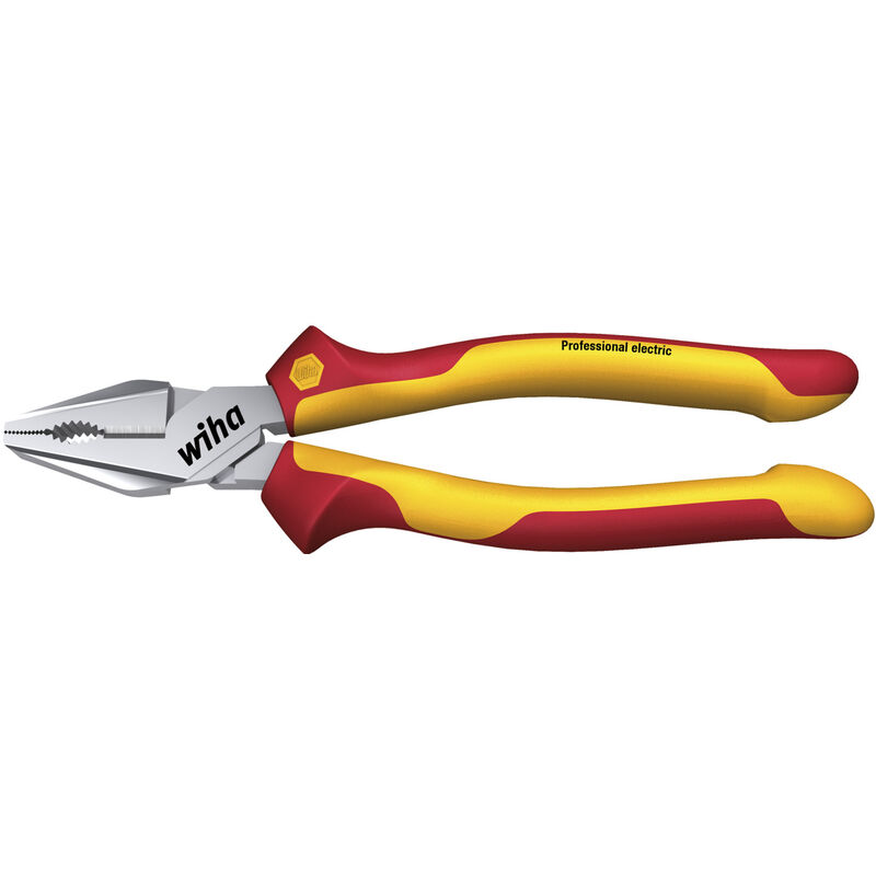 foto del prodotto wiha pinza universale professional electric con dynamicjoint e optigrip con tagliente extra lungo 200 mm, 8 26714 