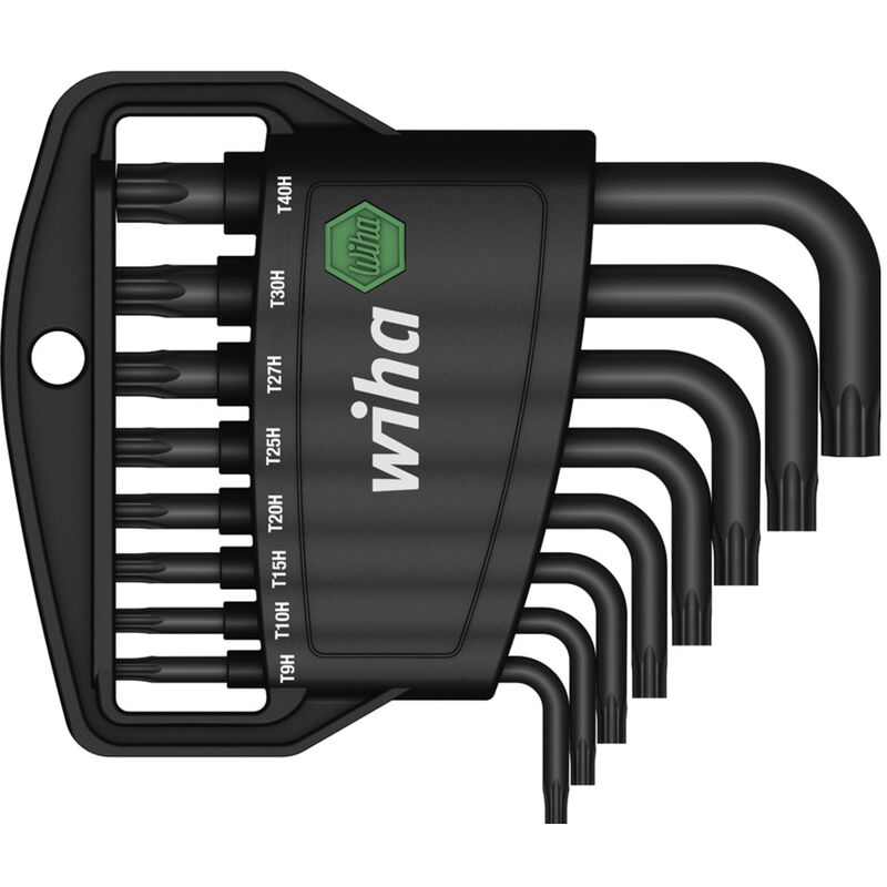foto del prodotto wiha set di chiavi a brugola in supporto classic torx tamper resistant con foro 8 pz. ossidazione nera 36462 