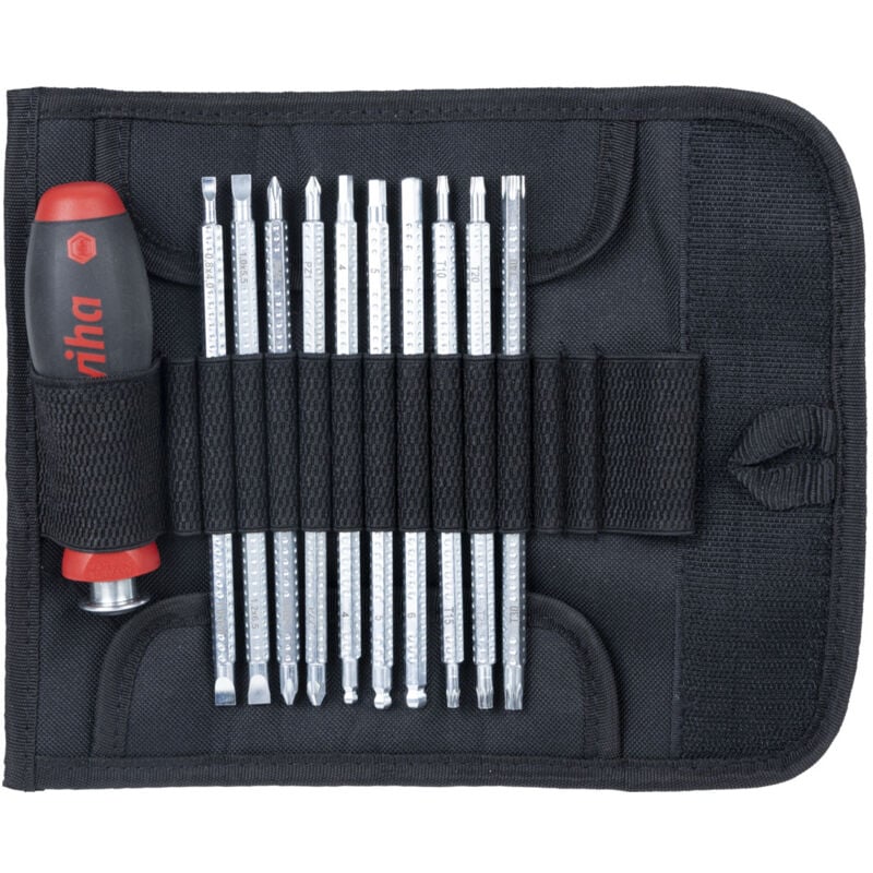 foto del prodotto wiha - set di giravite con lame di ricambio system 6 assortiti 12 pz. con borsa avvolgibile 03591