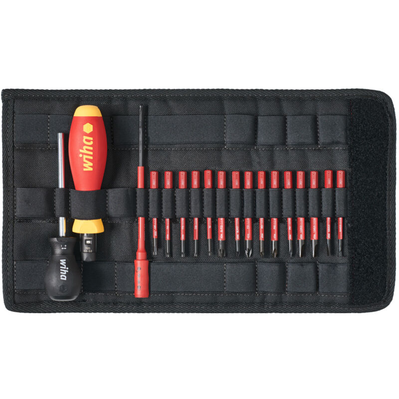 foto del prodotto wiha set di giravite dinamometrici torquevario s electric 0,8 5,0 nm assortiti 19 pz. campo di coppia meccanica a regolazione variabile con borsa