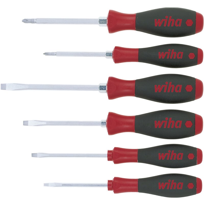 foto del prodotto wiha set di giravite softfinish a taglio, pozidriv 6 pz. con attacco esagonale 21249 
