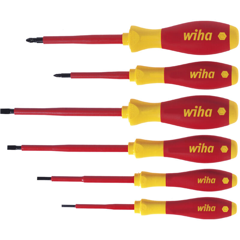 foto del prodotto wiha set di giravite softfinish electric a taglio, pozidriv, 6 pz 25477 