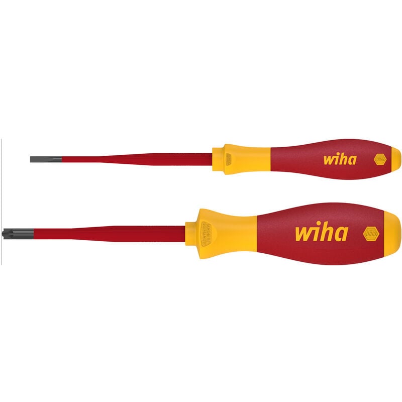foto del prodotto wiha set di giravite softfinish electric slimfix a taglio, positivo negativo pozidriv, 2 pz. 36333 