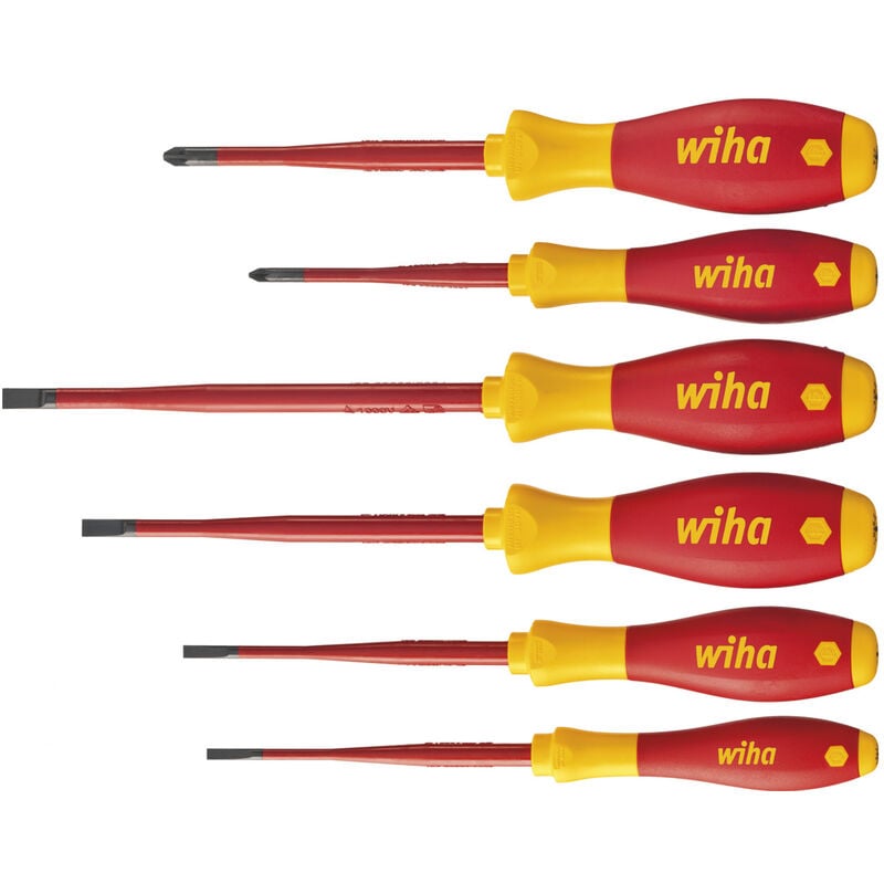 foto del prodotto wiha set di giravite softfinish electric slimfix a taglio, pozidriv, 6 pz 36455 