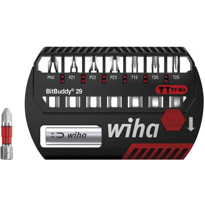 foto del prodotto wiha set di inserti bitbuddy inserto ty 29 mm phillips, pozidriv, torx , 8 pz., 1 4 c6,3 42137 