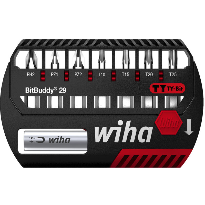 foto del prodotto wiha set di inserti bitbuddy inserto ty 29 mm phillips, pozidriv, torx , 8 pz., 1 4 c6,3 42138 
