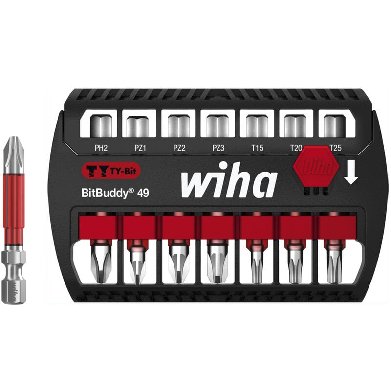 foto del prodotto wiha set di inserti bitbuddy inserto ty 49 mm phillips, pozidriv, torx 7 pz. 1 4 e6,3 42116 