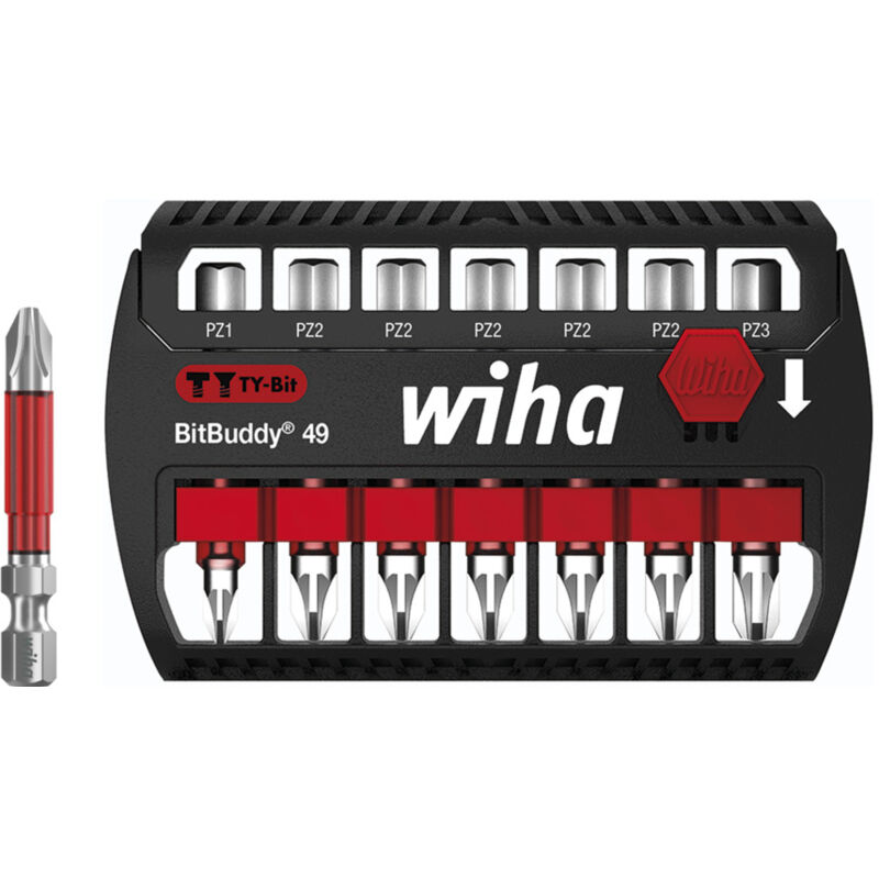 foto del prodotto wiha set di inserti bitbuddy inserto ty 49 mm pozidriv, 7 pz., 1 4 e6,3 42099 