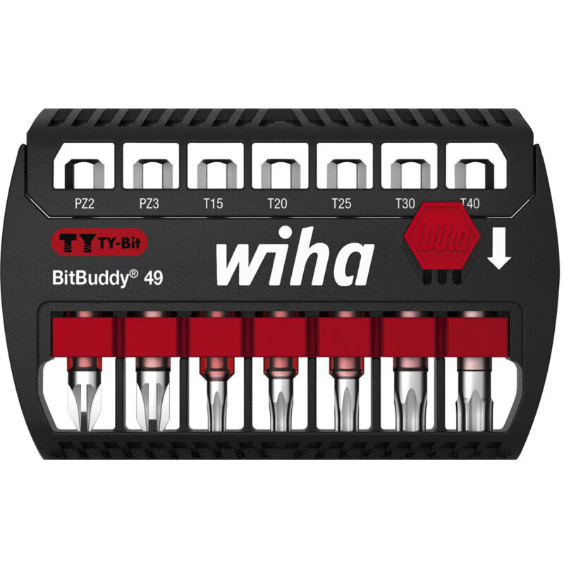 foto del prodotto wiha set di inserti bitbuddy inserto ty 49 mm pozidriv, torx 7 pz. 1 4 e6,3 42118 