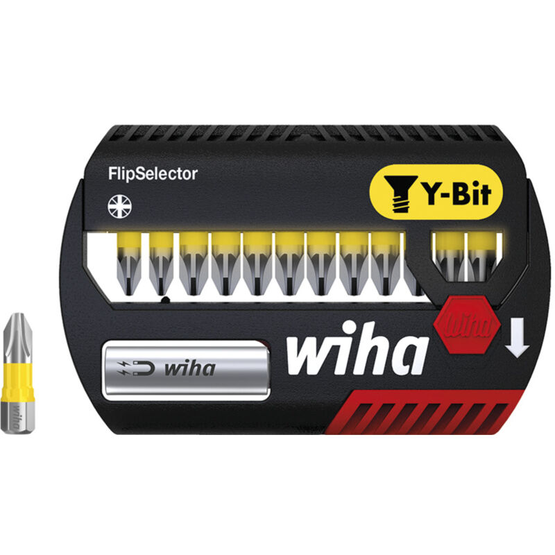 foto del prodotto wiha set di inserti flipselector inserto y 25 mm pozidriv, 13 pz., 1 4 c6,3 41829 