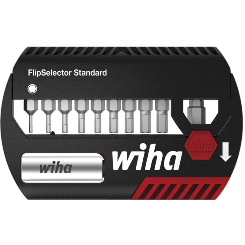 foto del prodotto wiha set di inserti flipselector standard 25 mm esagonale, 13 pz., 1 4 c6,3 con clip per cintura 39059 