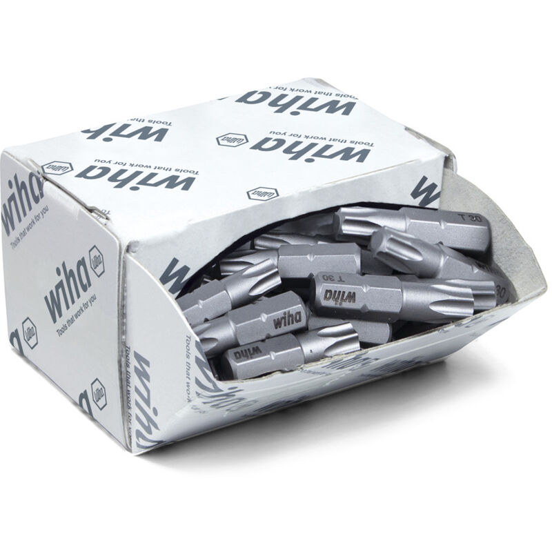 foto del prodotto wiha set di inserti standard 25 mm torx t30 , 50 pz., 1 4 c6,3, in confezione grande 08069 