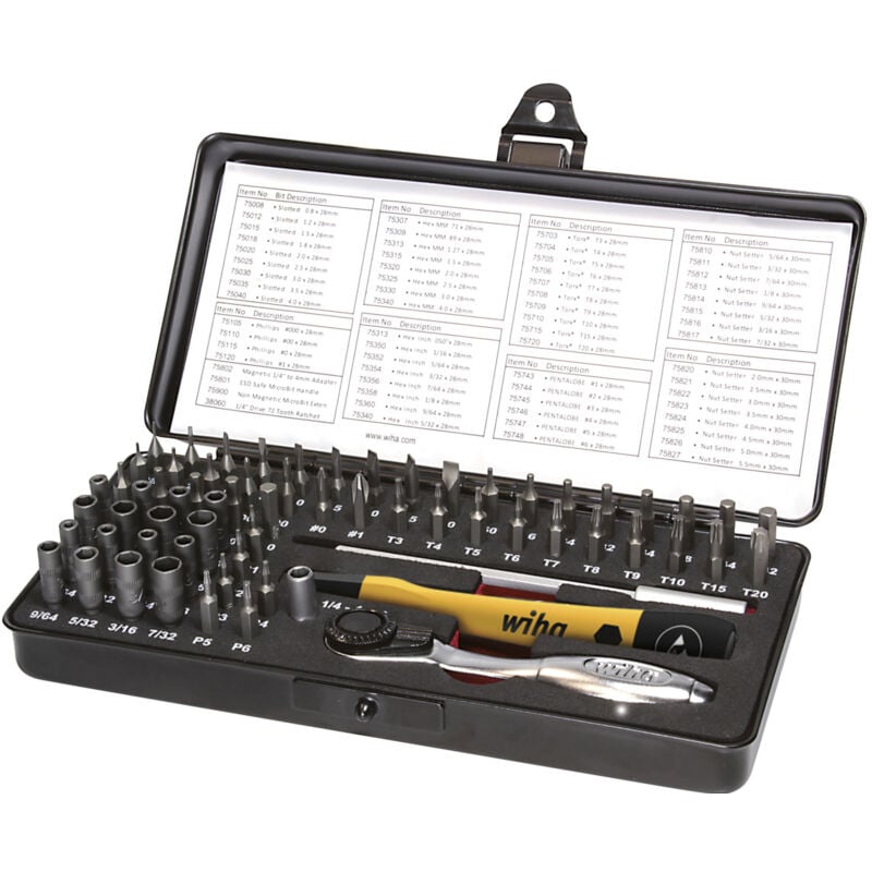 foto del prodotto wiha set di microbit esd assortiti 65 pz. in custodia 39971 