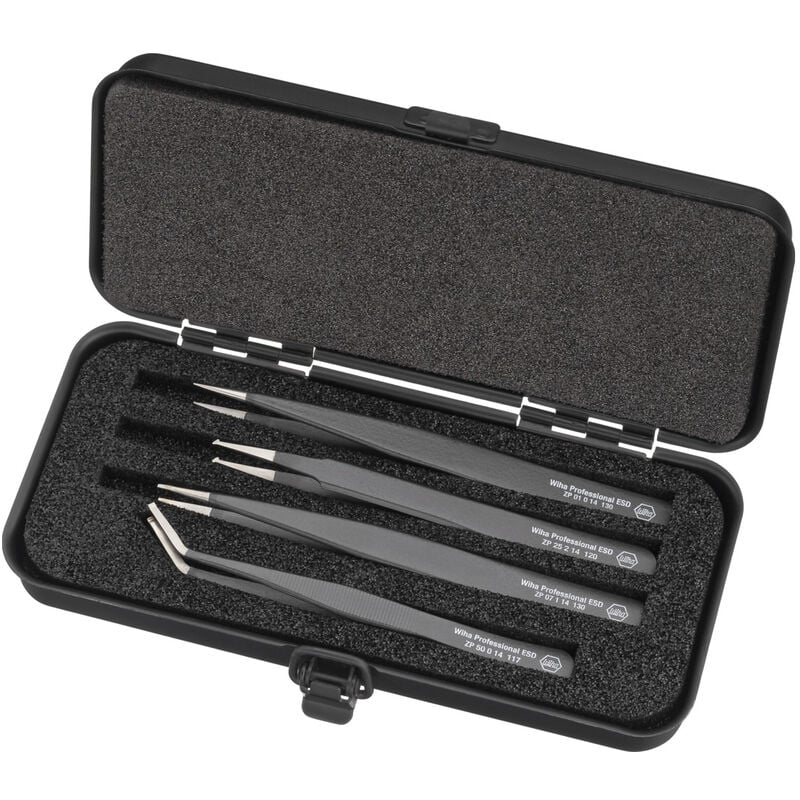 foto del prodotto wiha set di pinzette smd professional esd assortito, 5 pz. con casella 32349 