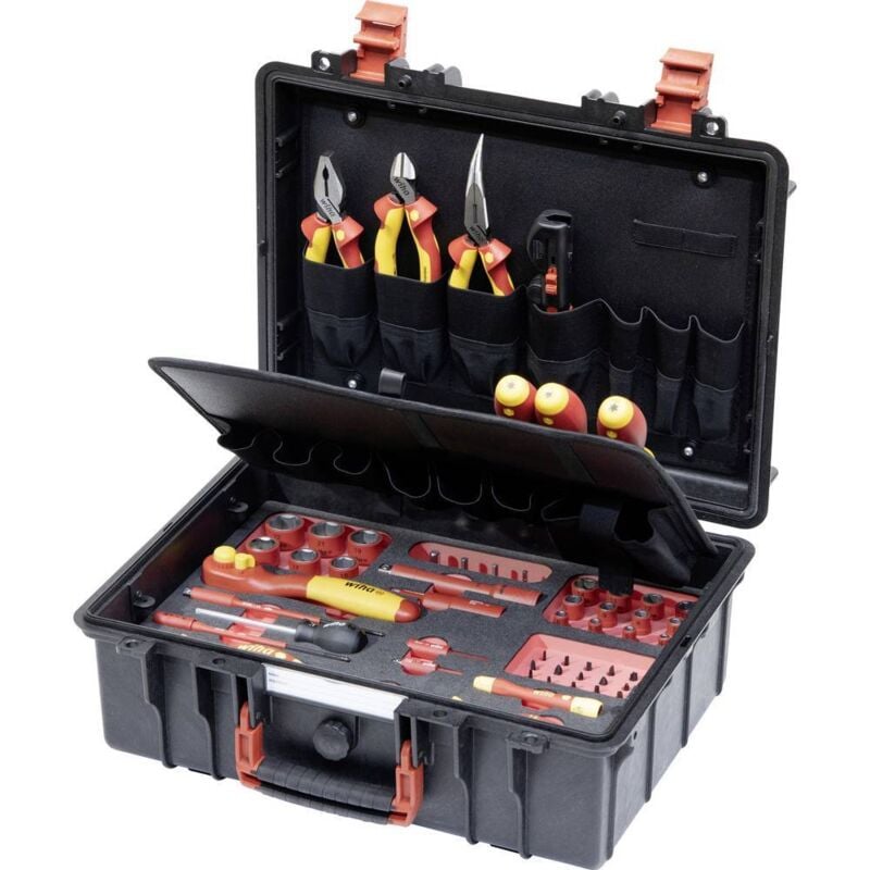 foto del prodotto wiha set l mechatronik 62tlg 45833 elettricisti, artigiani, per il fai da te, professionale, vde valigetta porta utensi
