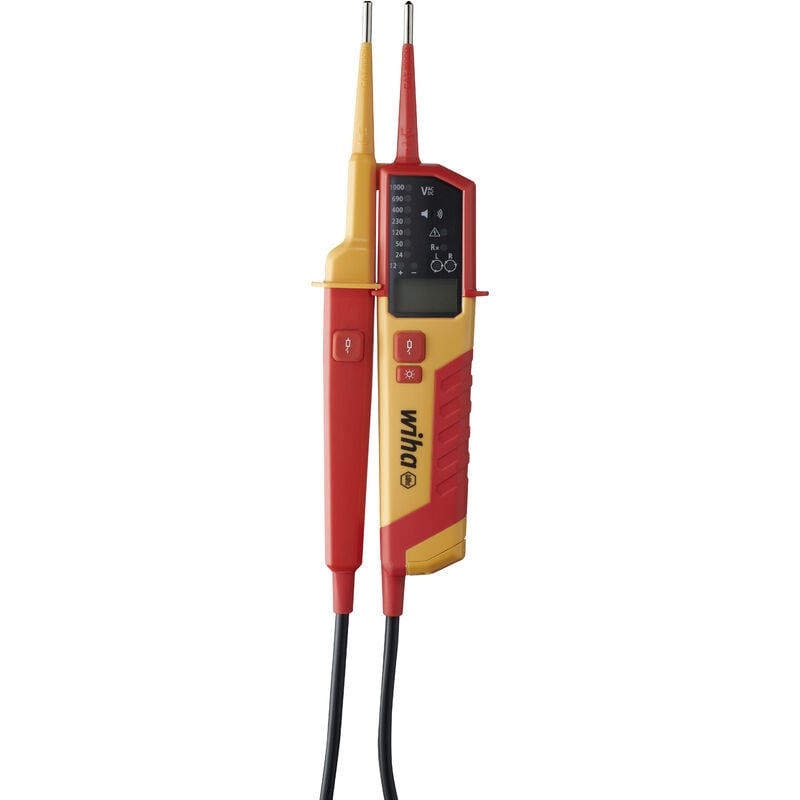 foto del prodotto wiha tester di tensione e continuit 0,5 1.000 v ac, cat iv incl. 2 pile aaa 45217 