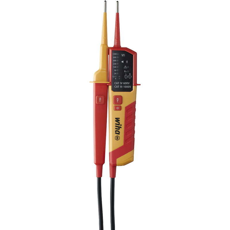 foto del prodotto wiha tester di tensione e continuit 12 1.000 v ac, cat iv incl. 2 pile aaa 45216 