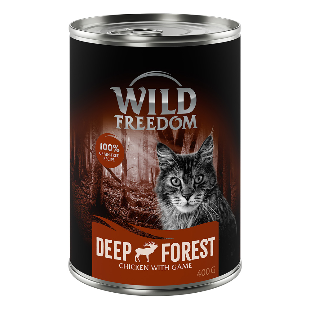 foto del prodotto wild freedom adult 6 x 400 g senza cereali umido per gatto deep forest selvaggina pollo