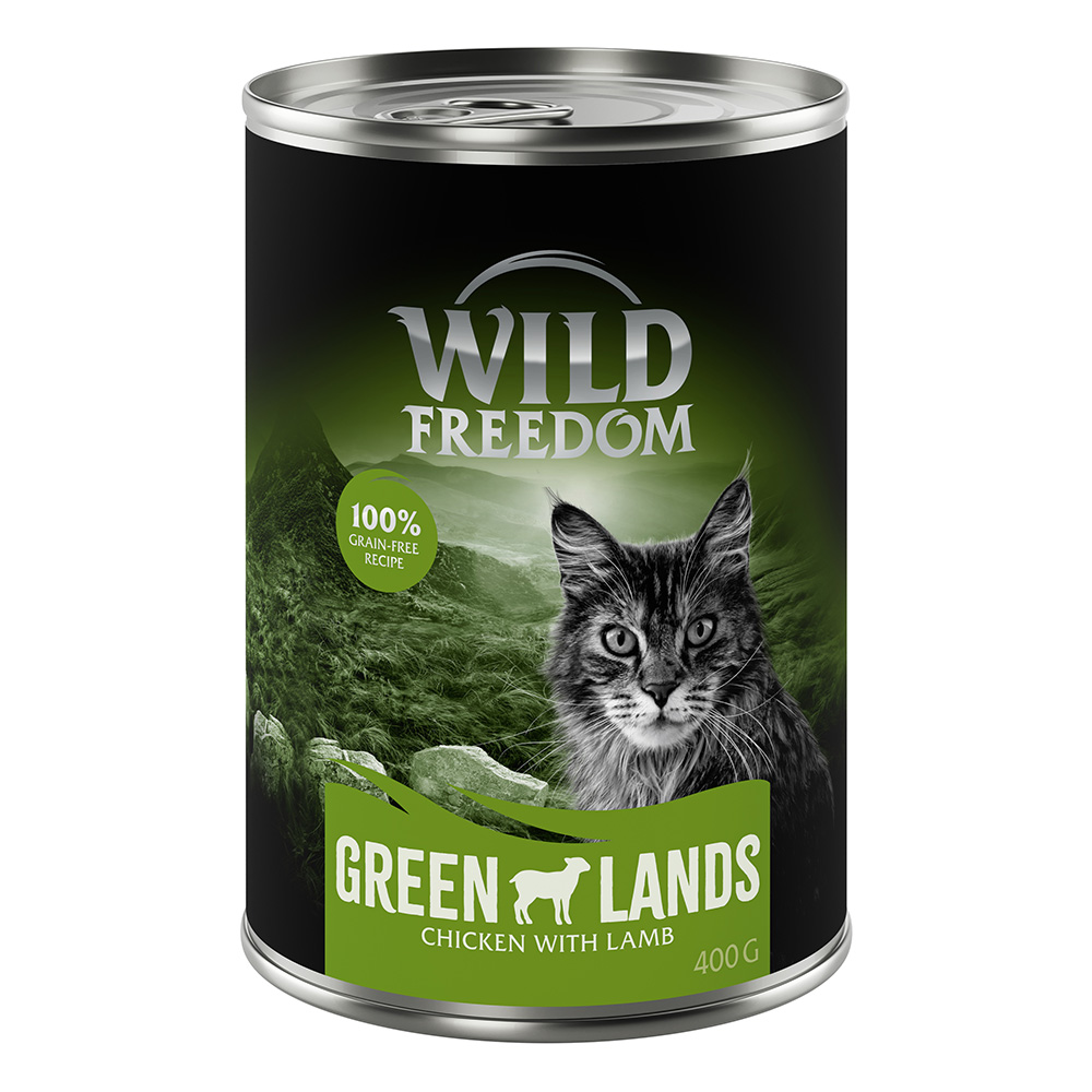 foto del prodotto wild freedom adult 6 x 400 g senza cereali umido per gatto green lands agnello pollo