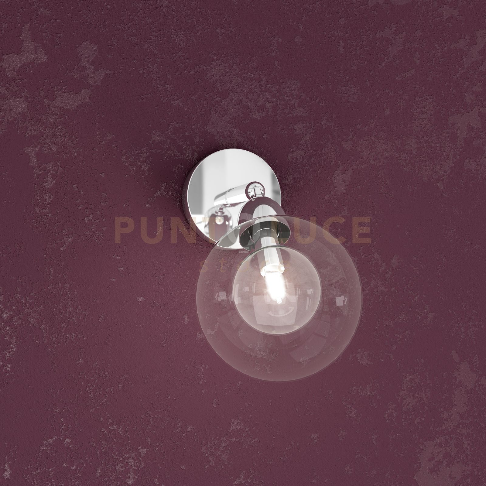 foto del prodotto willow faretto 1 luce vetro trasparente 1098 f1 tr