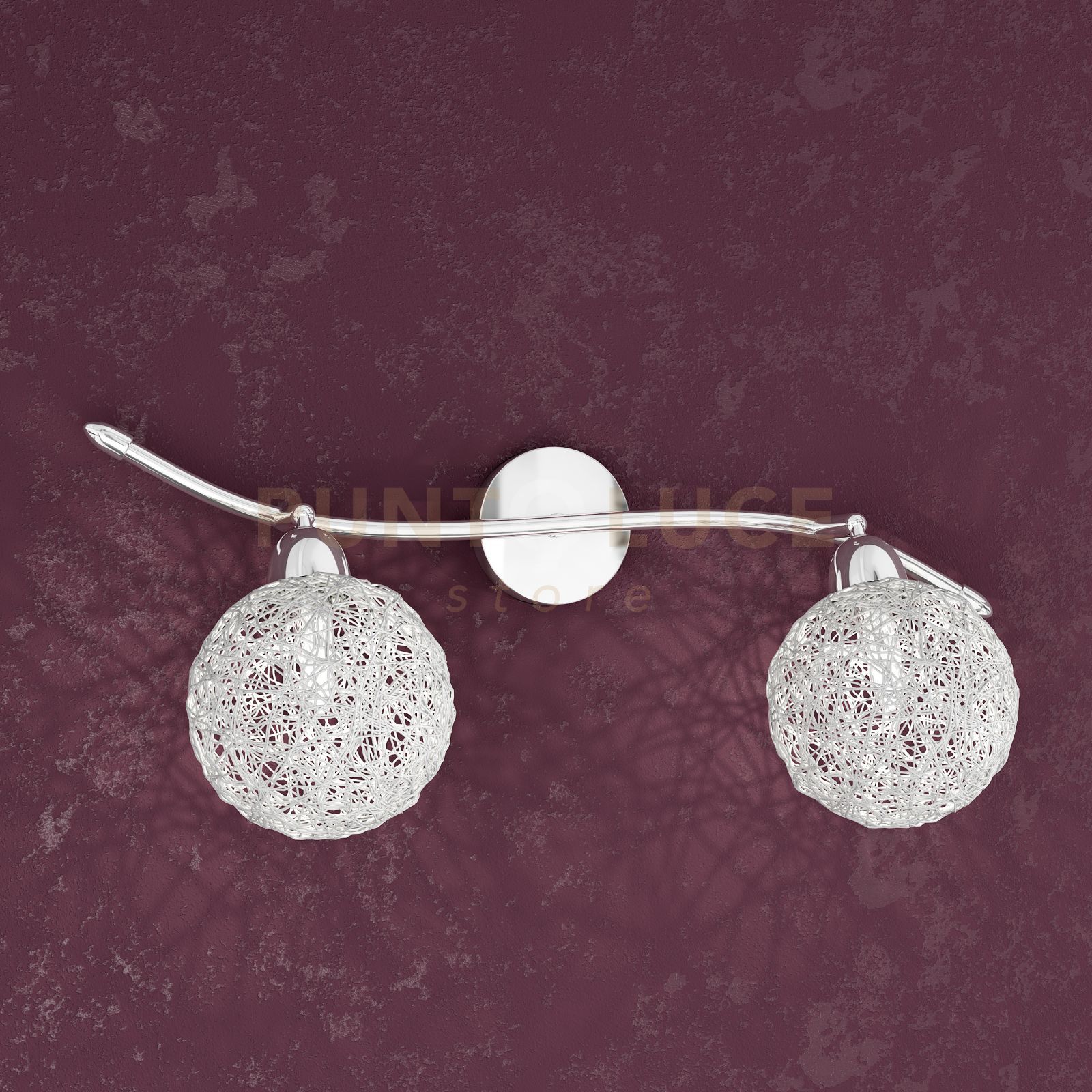 foto del prodotto willow faretto 2 luci decoro gomitolo 1098 f2 go