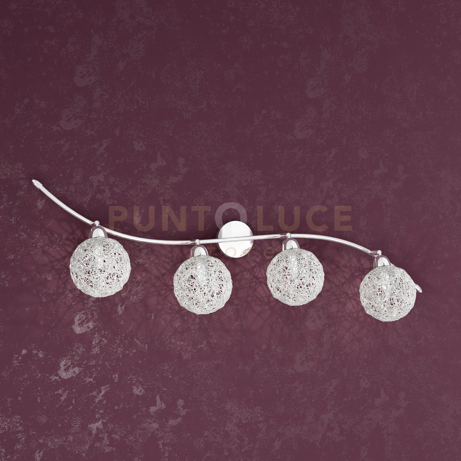 foto del prodotto willow faretto 4 luci decoro gomitolo 1098 f4 go