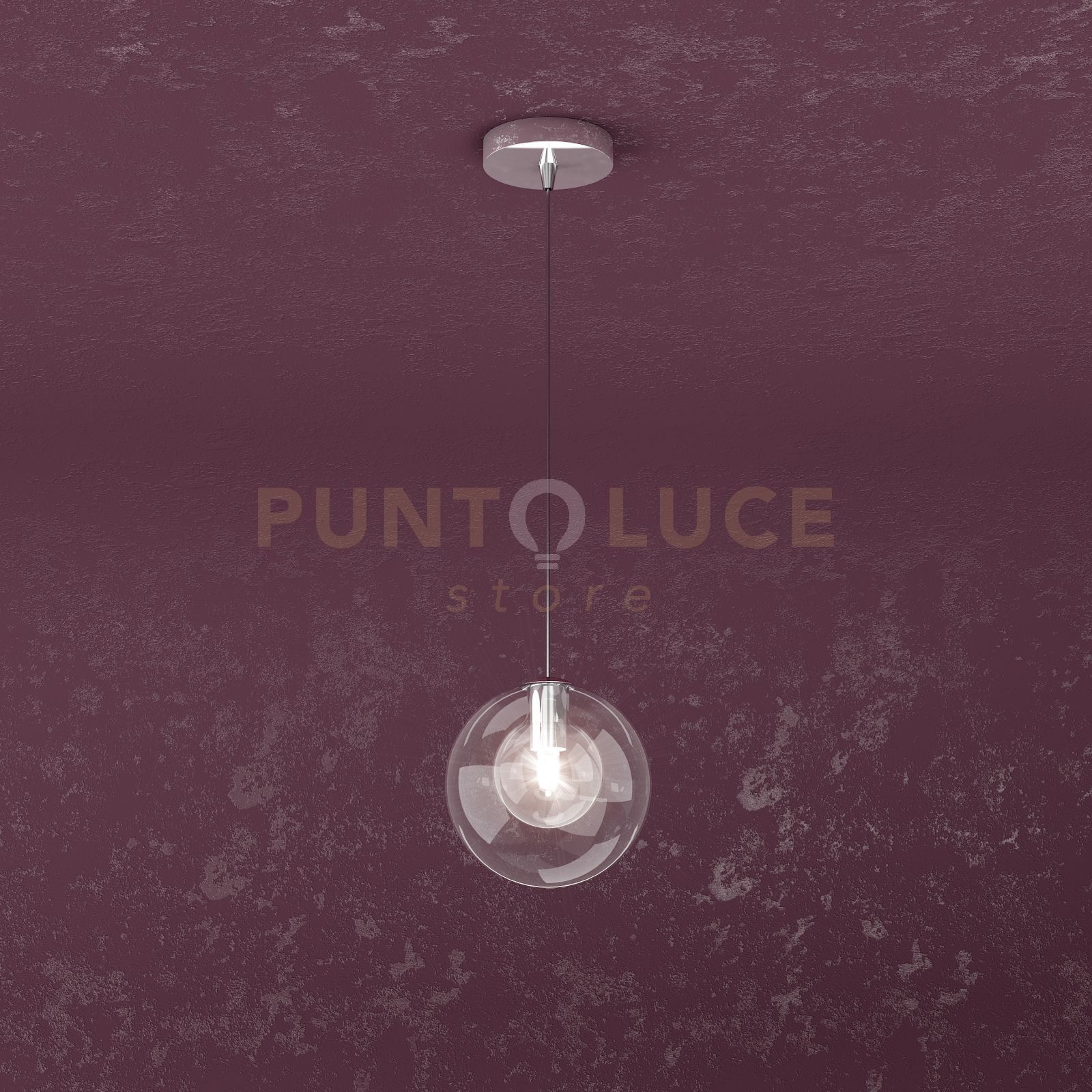 foto del prodotto willow sospensione 1 luce vetro trasparente 1098-s1-tr