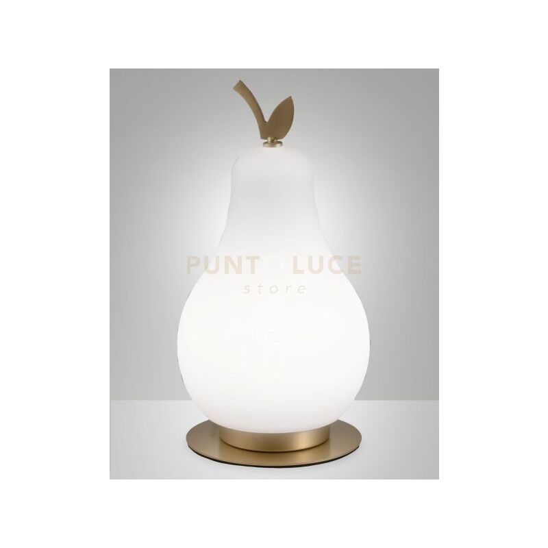 foto del prodotto wilma lamapada da tavolo bianco ottone satinato a led 3000k 8w 780 lm dimmerabile