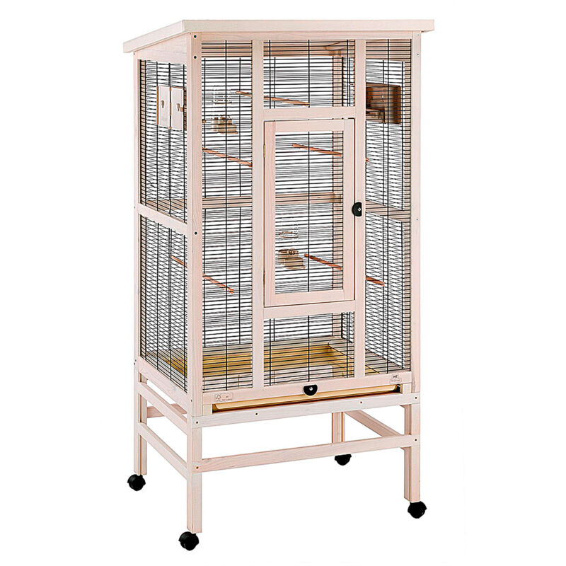 foto del prodotto wilma voliera in legno fsc per canarini, cocorite e uccelli esotici. variante wilma misure 83 x 67 x h 158.5 cm ferplast