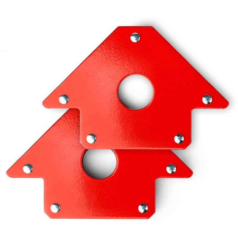 foto del prodotto wiltec 2x magnete per saldatura con forza di tenuta di 11 kg, 120 x 80 x 15 mm, angolo di saldatura a 45 , 90 e 135 , tiene uniti i pezzi da