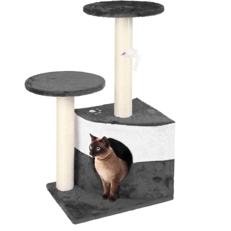 foto del prodotto wiltec albero tiragraffi per gatti grigio 71 cm albero per arrampicarsi tiragraffi gatto